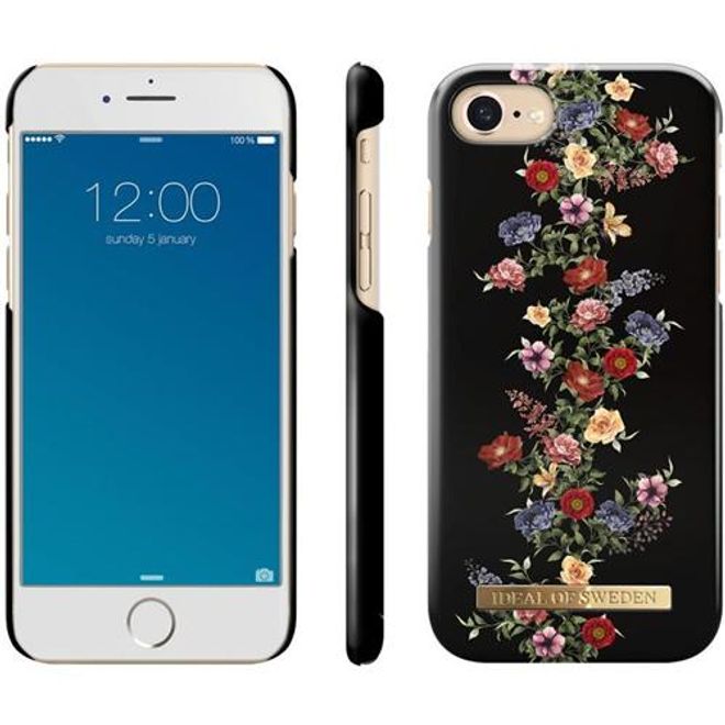 iDeal of Sweden - iPhone SE (2022) / SE (2020) / 8 / 7 Handyhülle, Designer Case Dark Floral - mehrfarbig
