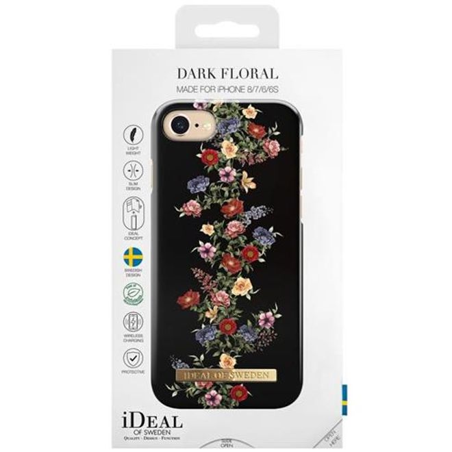 iDeal of Sweden - iPhone SE (2022) / SE (2020) / 8 / 7 Handyhülle, Designer Case Dark Floral - mehrfarbig