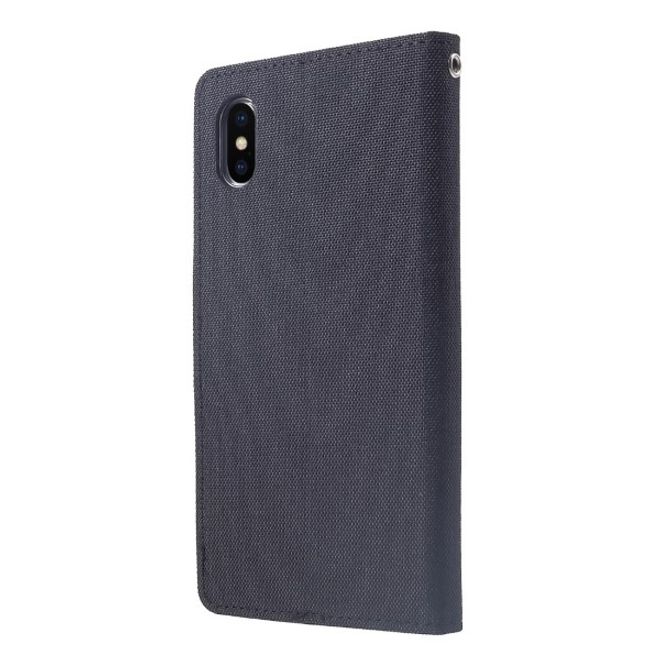 Goospery - iPhone XS Max Hülle - Handy Bookcover - Canvas Diary Series - schwarz