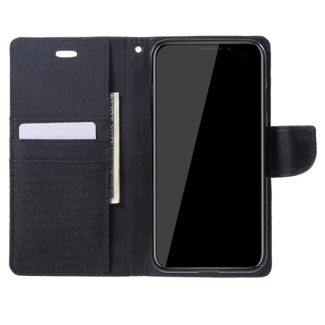 Goospery - iPhone XS Max Hülle - Handy Bookcover - Canvas Diary Series - schwarz