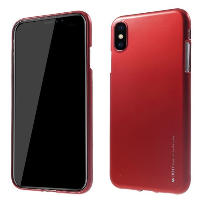 Goospery - iPhone XS Max Handy Hülle - TPU Soft Case - i Jelly Metal Series - rot