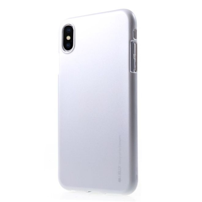 Goospery - iPhone XS Max Handy Hülle - TPU Soft Case - i Jelly Metal Series - silber