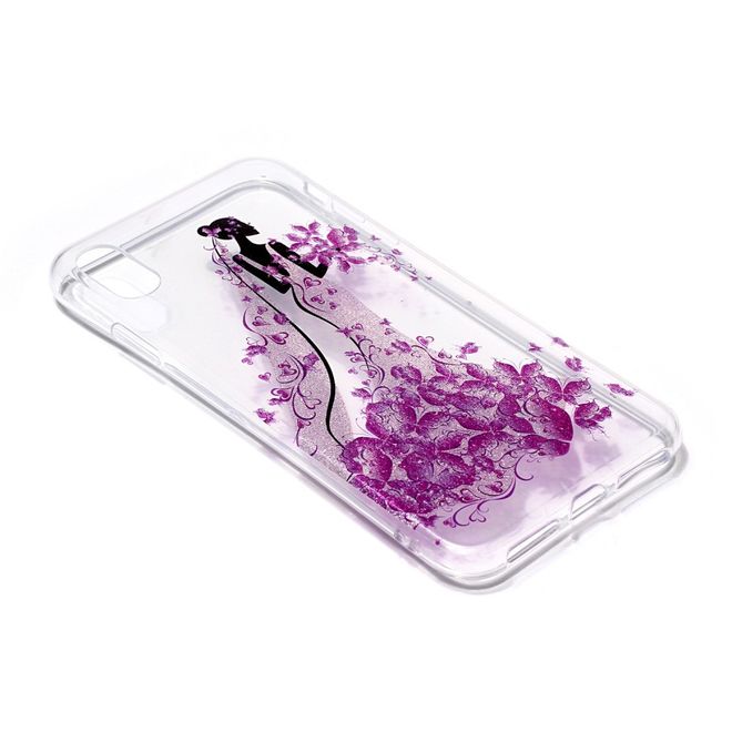 iPhone XS Max Hülle - Softcase aus TPU - Dame mit Blumen