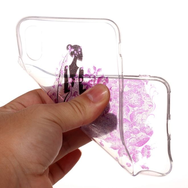 iPhone XS Max Hülle - Softcase aus TPU - Dame mit Blumen
