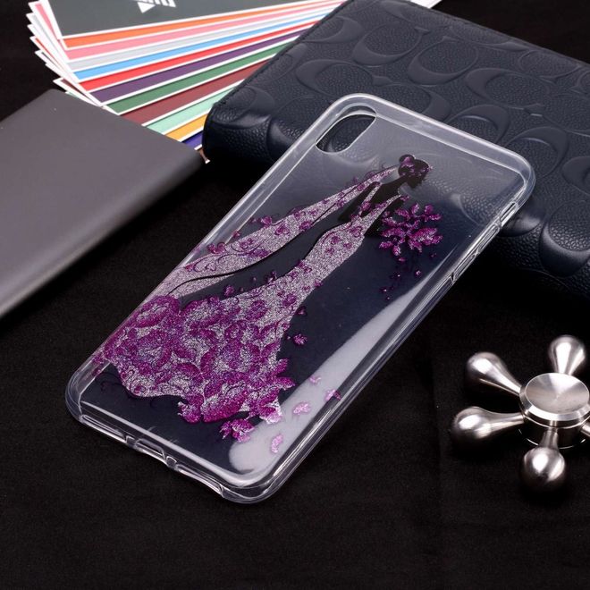 iPhone XS Max Hülle - Softcase aus TPU - Dame mit Blumen