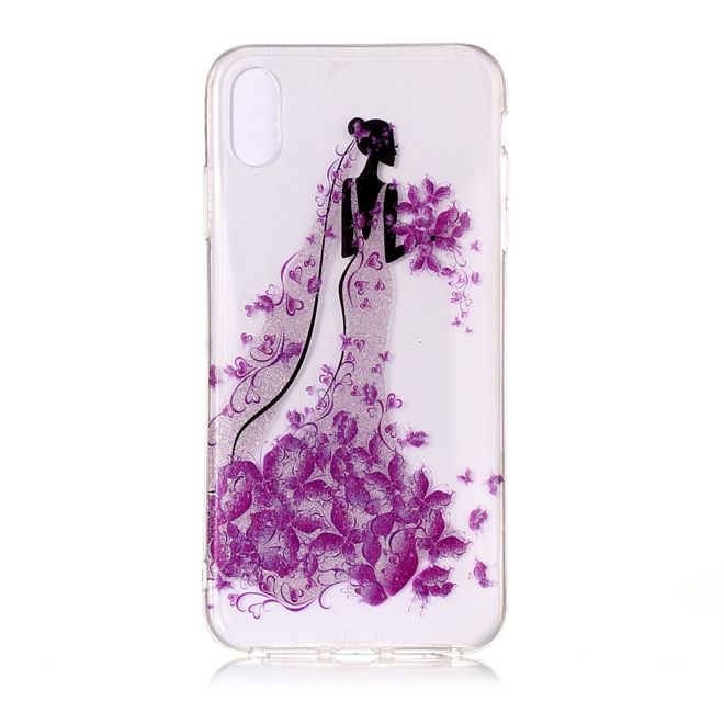 iPhone XS Max Hülle - Softcase aus TPU - Dame mit Blumen