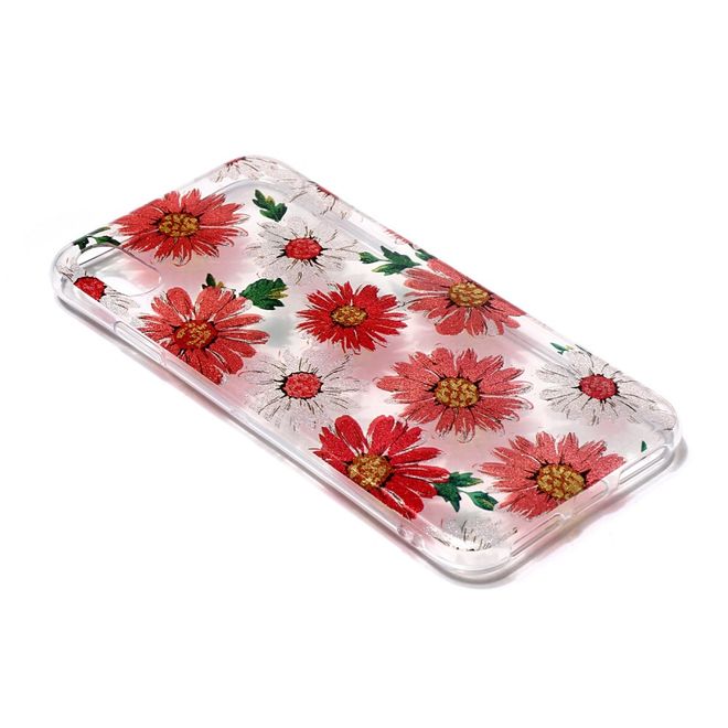 iPhone XS Max Case - Soft TPU Case - Red Flowers
