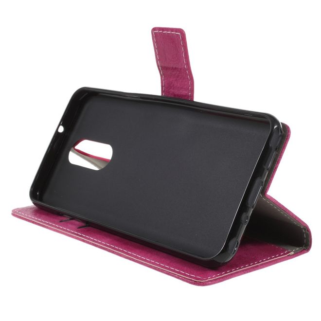 Étui pour LG Stylo 4 / Q Stylus - Collection Couverture Livre en Cuir Vintage - Rose