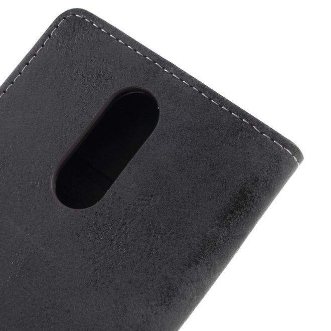 Étui pour LG Stylo 4 / Q Stylus - Collection Couverture Livre en Cuir Vintage - Gris