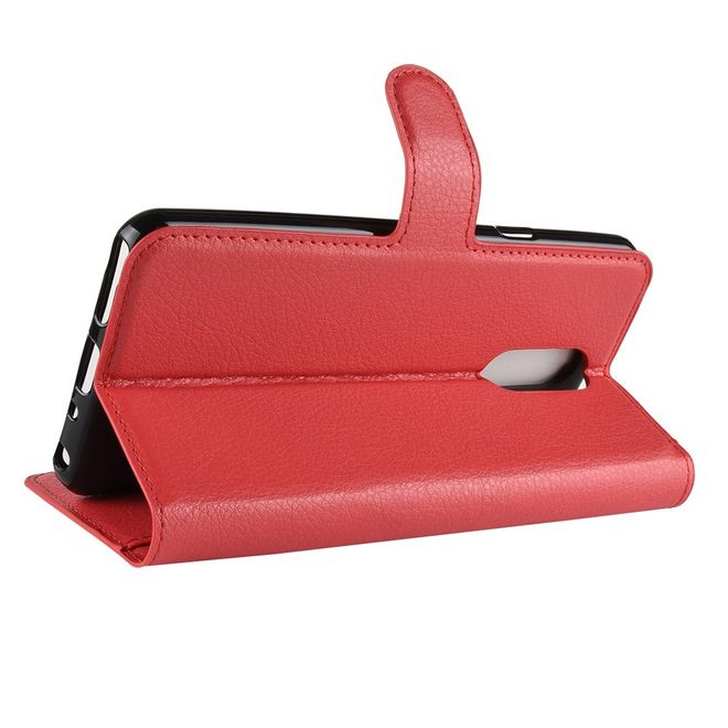 Étui pour LG Stylo 4 / Q Stylus - Collection Litchi Leather Bookcover - rouge