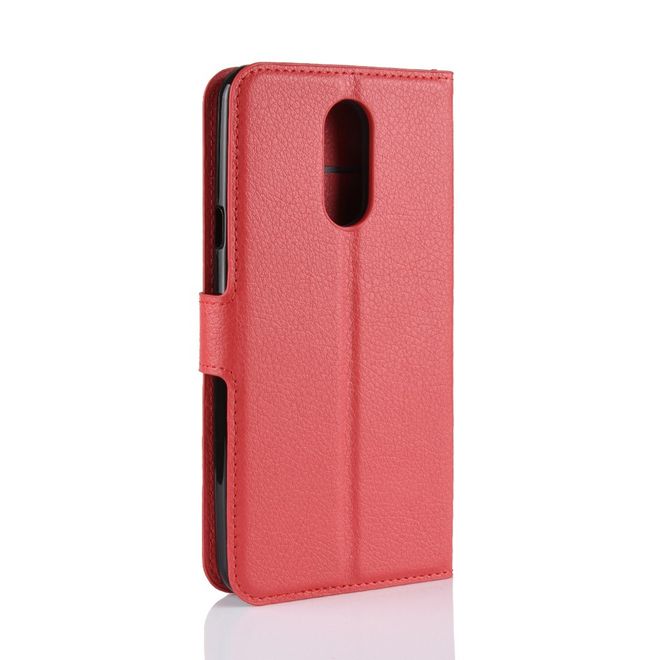 Étui pour LG Stylo 4 / Q Stylus - Collection Litchi Leather Bookcover - rouge