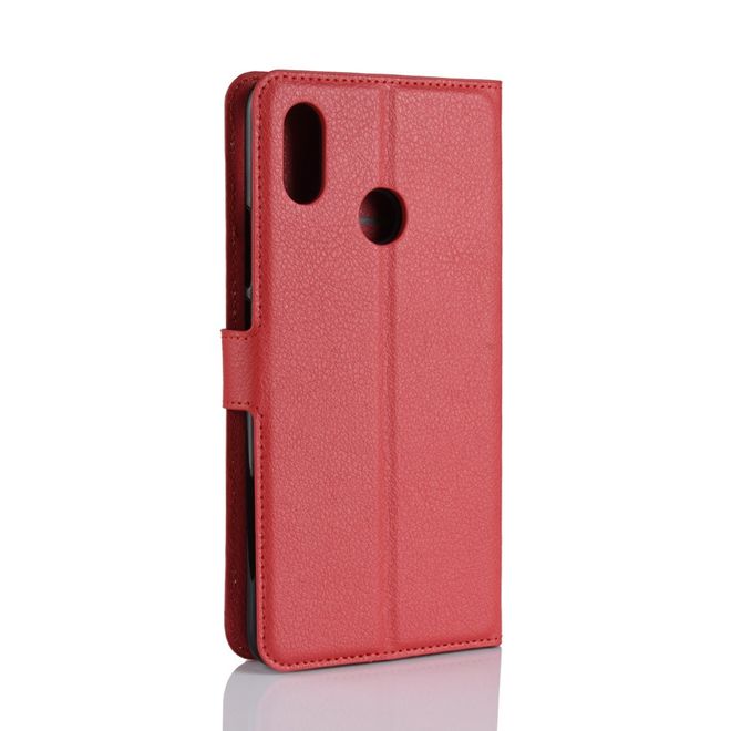 Xiaomi Mi Max 3 Handy Hülle - Litchi Leder Bookcover Series - rot