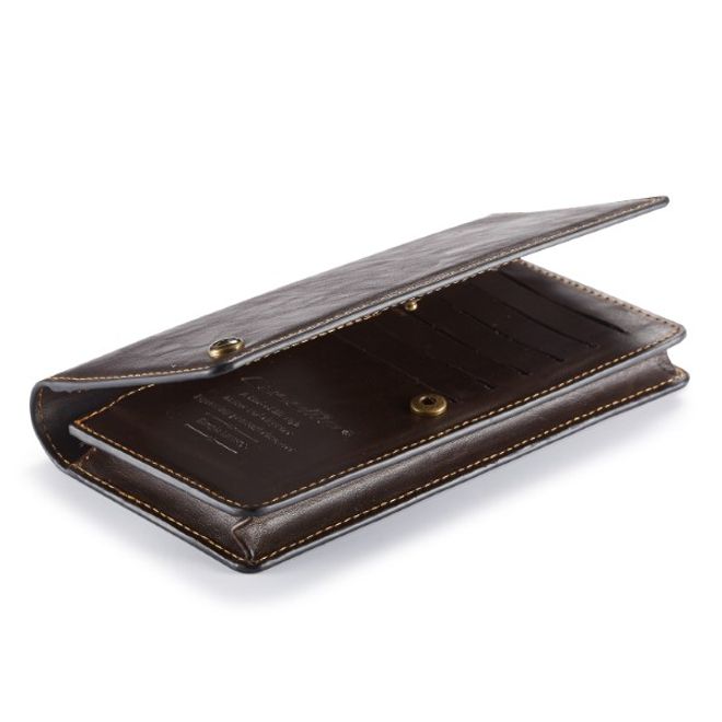 Caseme - Universelle Handy Portemonnaie Etui Tasche - aus Leder - für 4-6.5 Zoll Smartphones - braun