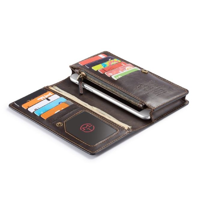 Caseme - Universelle Handy Portemonnaie Etui Tasche - aus Leder - für 4-6.5 Zoll Smartphones - braun