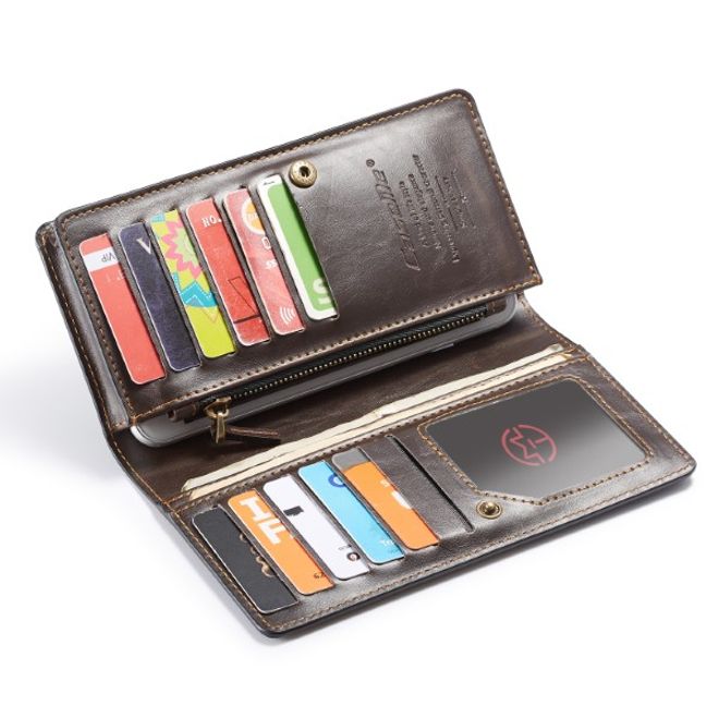 Caseme - Universelle Handy Portemonnaie Etui Tasche - aus Leder - für 4-6.5 Zoll Smartphones - braun