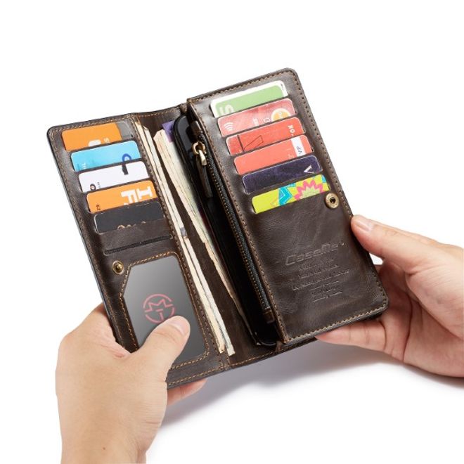Caseme - Universelle Handy Portemonnaie Etui Tasche - aus Leder - für 4-6.5 Zoll Smartphones - braun