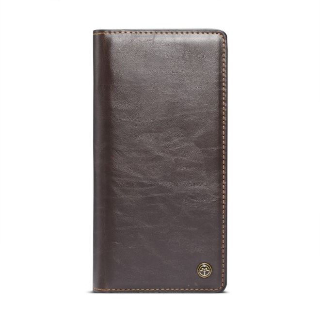 Caseme - Universelle Handy Portemonnaie Etui Tasche - aus Leder - für 4-6.5 Zoll Smartphones - braun