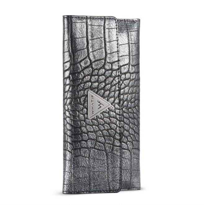 Caseme - Universelle Handy Etui Tasche - aus Leder - für 4-6.5 Zoll Smartphones - mit Krokodiltextur - schwarz