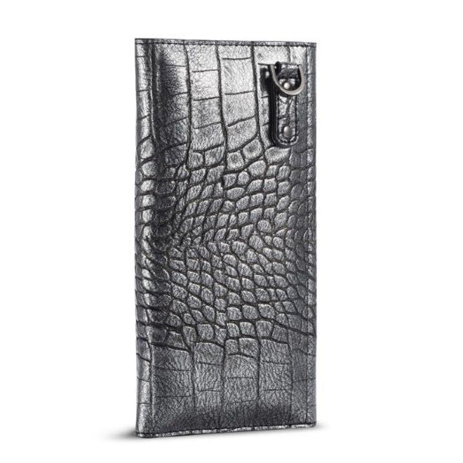 Caseme - Universelle Handy Etui Tasche - aus Leder - für 4-6.5 Zoll Smartphones - mit Krokodiltextur - schwarz