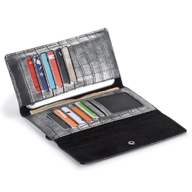 Caseme - Universelle Handy Etui Tasche - aus Leder - für 4-6.5 Zoll Smartphones - mit Krokodiltextur - schwarz