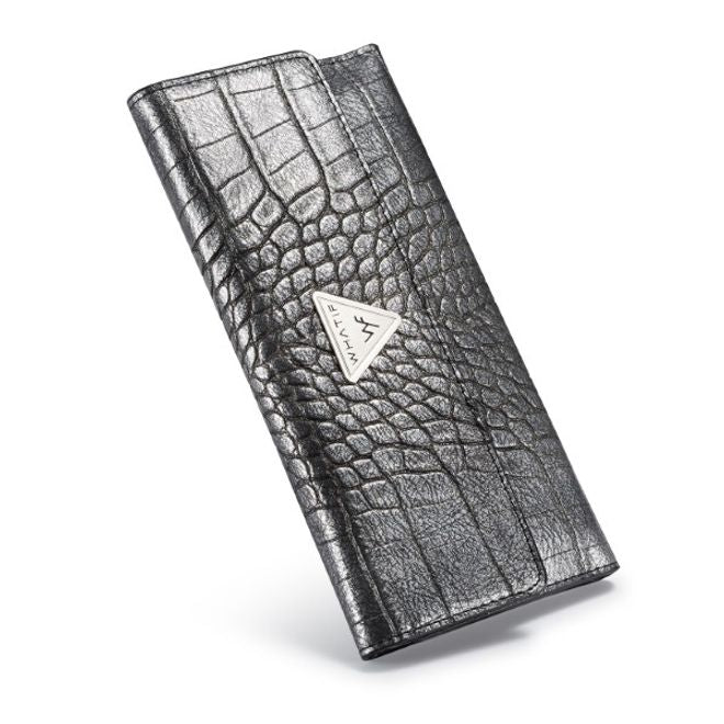 Caseme - Universelle Handy Etui Tasche - aus Leder - für 4-6.5 Zoll Smartphones - mit Krokodiltextur - schwarz