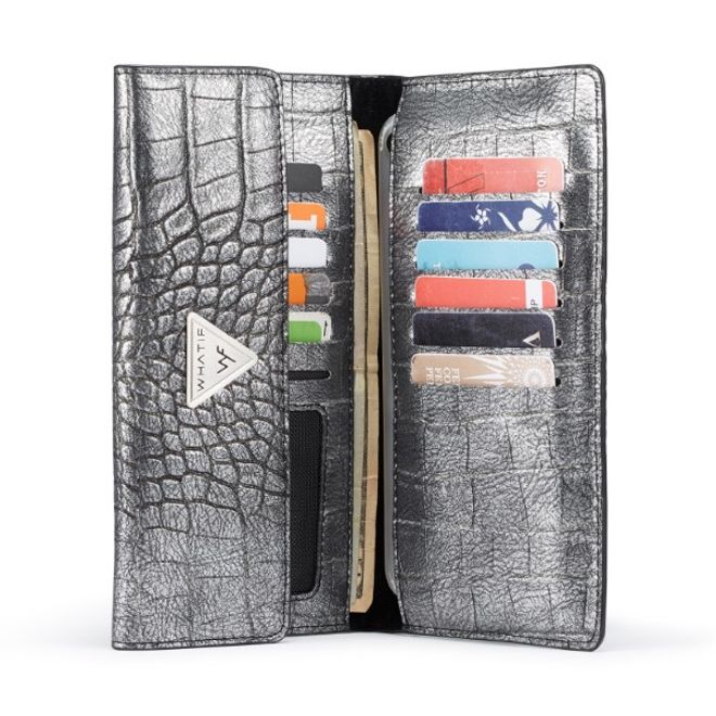Caseme - Universelle Handy Etui Tasche - aus Leder - für 4-6.5 Zoll Smartphones - mit Krokodiltextur - schwarz