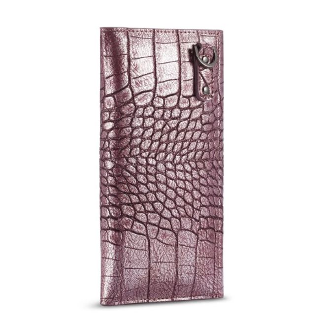 Caseme - Universelle Handy Etui Tasche - aus Leder - für 4-6.5 Zoll Smartphones - mit Krokodiltextur - purpur