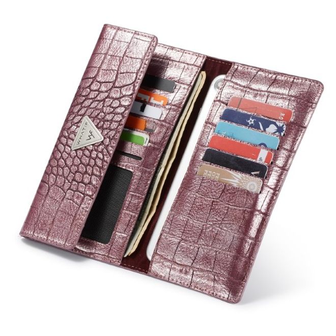 Caseme - Universelle Handy Etui Tasche - aus Leder - für 4-6.5 Zoll Smartphones - mit Krokodiltextur - purpur