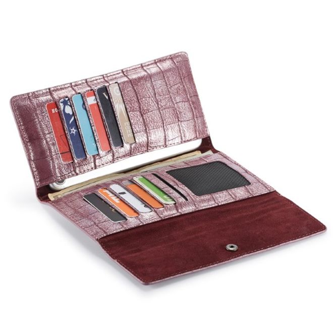 Caseme - Universelle Handy Etui Tasche - aus Leder - für 4-6.5 Zoll Smartphones - mit Krokodiltextur - purpur
