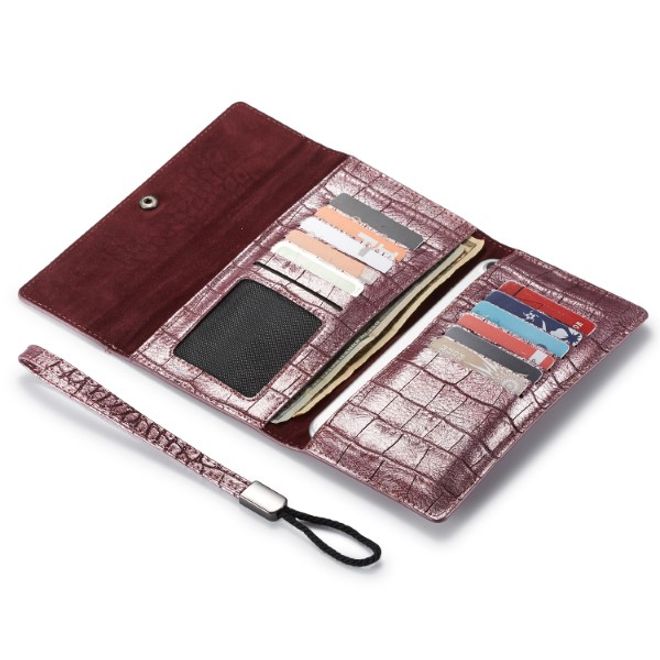 Caseme - Universelle Handy Etui Tasche - aus Leder - für 4-6.5 Zoll Smartphones - mit Krokodiltextur - purpur