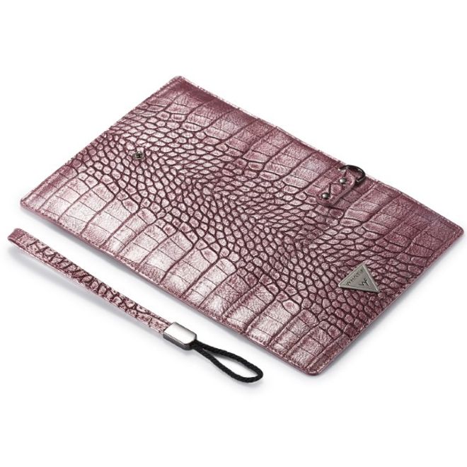 Caseme - Universelle Handy Etui Tasche - aus Leder - für 4-6.5 Zoll Smartphones - mit Krokodiltextur - purpur