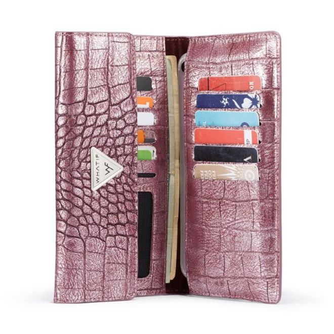 Caseme - Universelle Handy Etui Tasche - aus Leder - für 4-6.5 Zoll Smartphones - mit Krokodiltextur - purpur