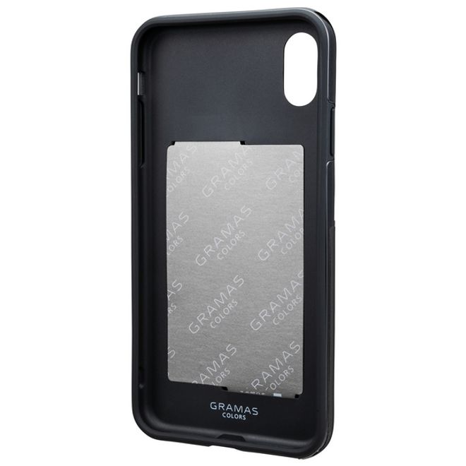 GRAMAS - iPhone XS Max Hülle - Backcover aus Echtleder & Premium Kunststoff - Edge Series - schwarz