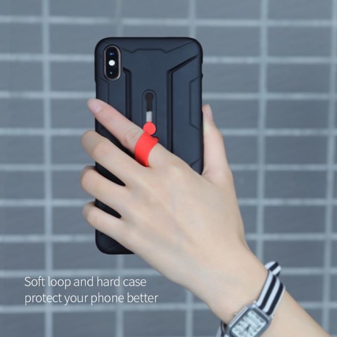 Nillkin - iPhone XS Max Handyhülle - Case aus Plastik - mit Fingerhalterung - Grip Series - schwarz