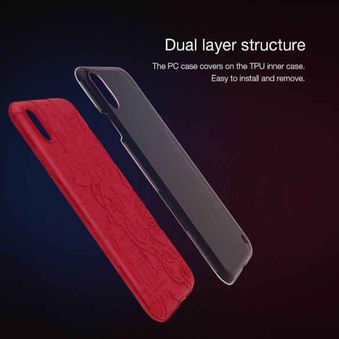 Nillkin - iPhone XS Max Handy Hülle - Case aus Plastik - Machinery Series - rot