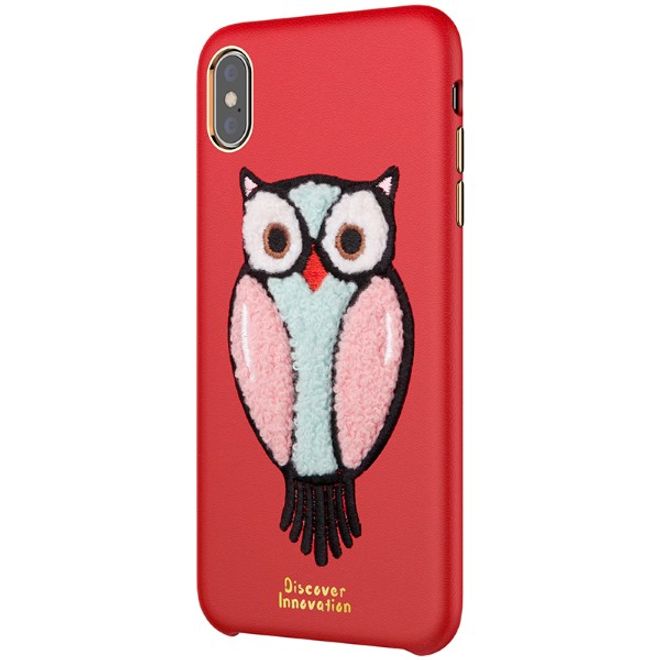 Nillkin - iPhone XS Max Handyhülle - Case aus Plastik/Plüsch - Eule - Plush Series - rot