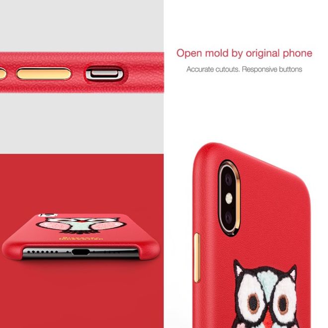 Nillkin - iPhone XS Max Handyhülle - Case aus Plastik/Plüsch - Mund - Plush Series - pink