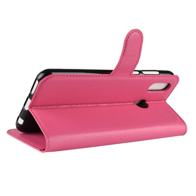 Huawei Honor Play Handy Hülle - Litchi Leder Bookcover Series - rosa