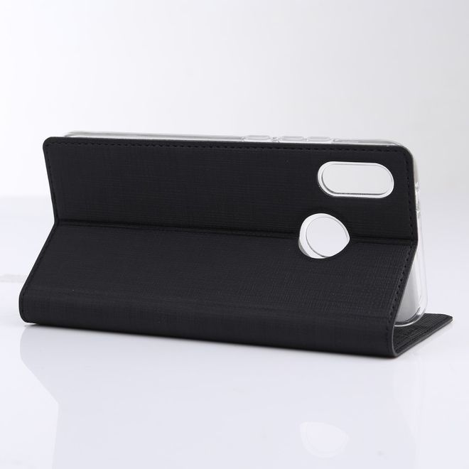 Vili Dmx - Huawei P Smart+ Hülle - Case aus Leder - mit Standfunktion - schwarz