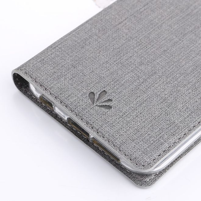 Vili Dmx - Huawei P Smart+ Hülle - Case aus Leder - mit Standfunktion - grau