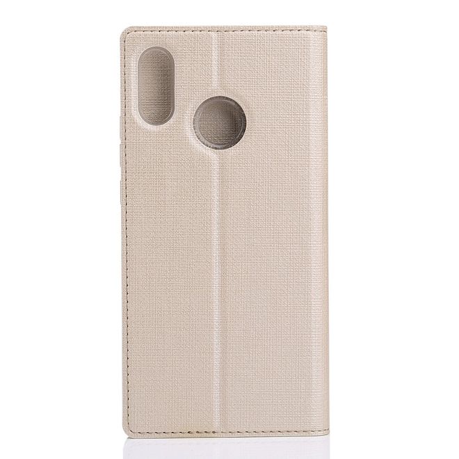Vili Dmx - Huawei P Smart+ Hülle - Case aus Leder - mit Standfunktion - gold