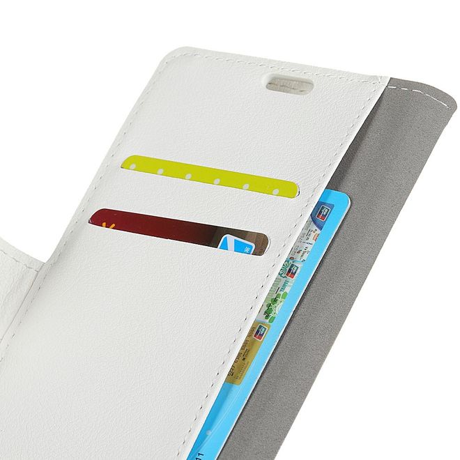 Huawei Honor Play Handy Hülle - Classic III Leder Bookcover Series - weiss