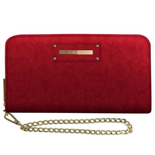 iDeal of Sweden - Universelle Handy Clutch - Designer Clutch Wristlet Velvet - rot