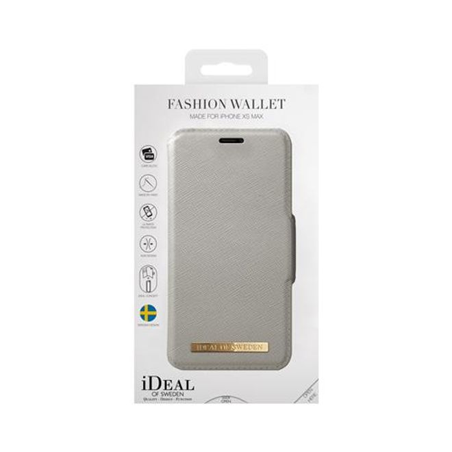 iDeal of Sweden - iPhone XS Max Handyhülle, Designer Bookcase FASHION - hellgrau