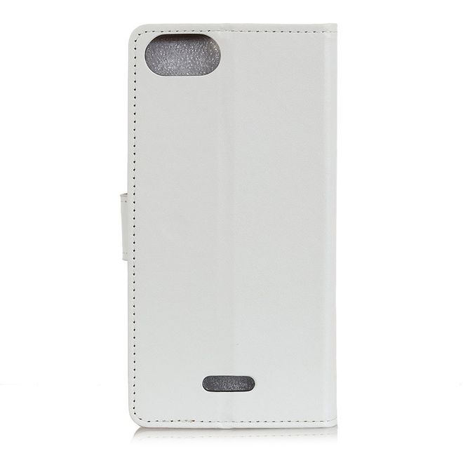 Xiaomi Redmi 6A Handy Hülle - Classic II Leder Bookcover Series - weiss