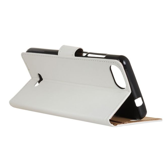 Xiaomi Redmi 6A Handy Hülle - Classic II Leder Bookcover Series - weiss