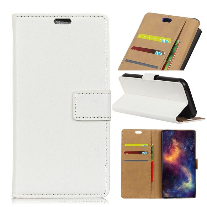Xiaomi Redmi 6A Handy Hülle - Classic II Leder Bookcover Series - weiss