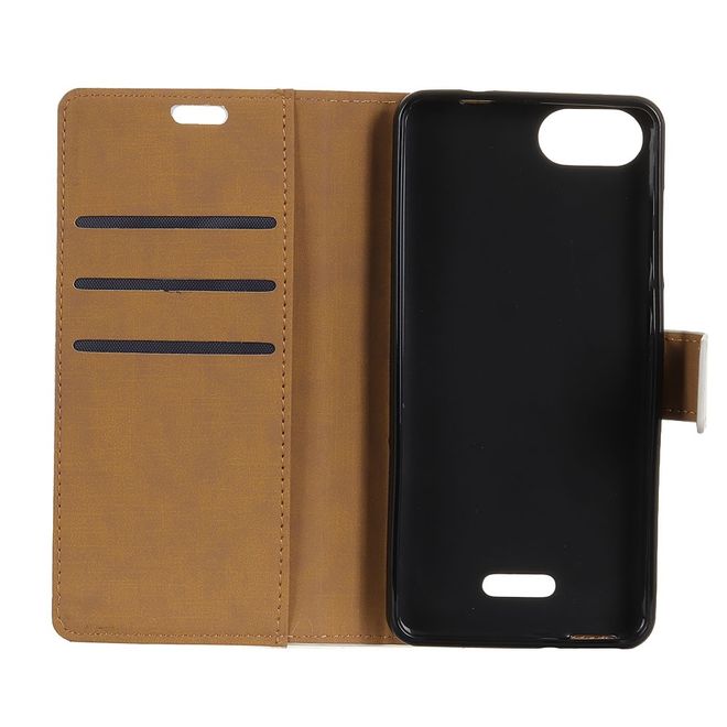 Xiaomi Redmi 6A Handy Hülle - Classic II Leder Bookcover Series - purpur