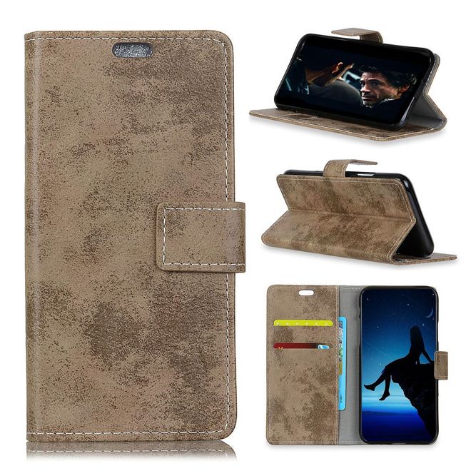 Xiaomi Redmi 6 Handyhülle - Vintage Leder Bookcover Series - khakifarben