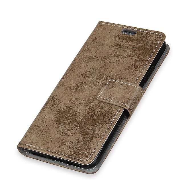 Xiaomi Redmi 6 Handyhülle - Vintage Leder Bookcover Series - khakifarben